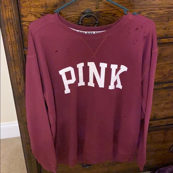 PINK Victoria's Secret Tops - Pink distressed pullover